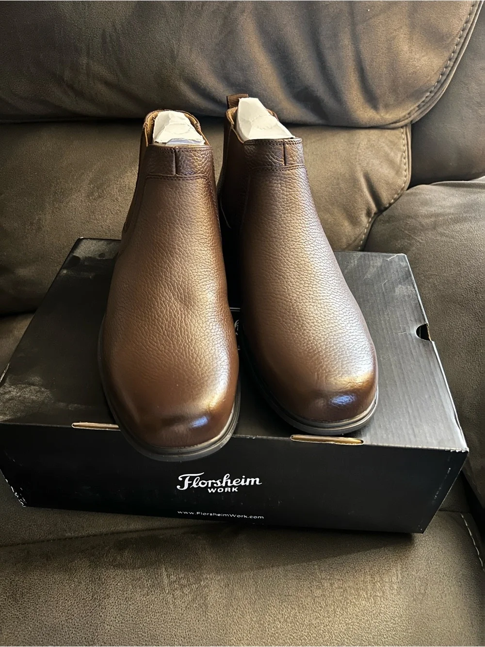 Florsheim Brown Leather Chelsea Boot Slip-On